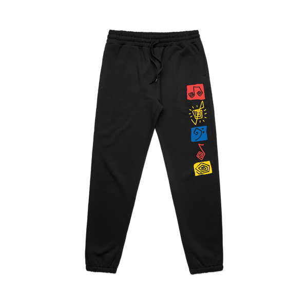 Music In Exile / Music is Nice Black Trackies – sound-merch.com.au